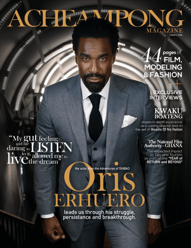 Hollywood Actor Oris Erhuero Stars The 2020 Front Page Of Acheampong Magazine
